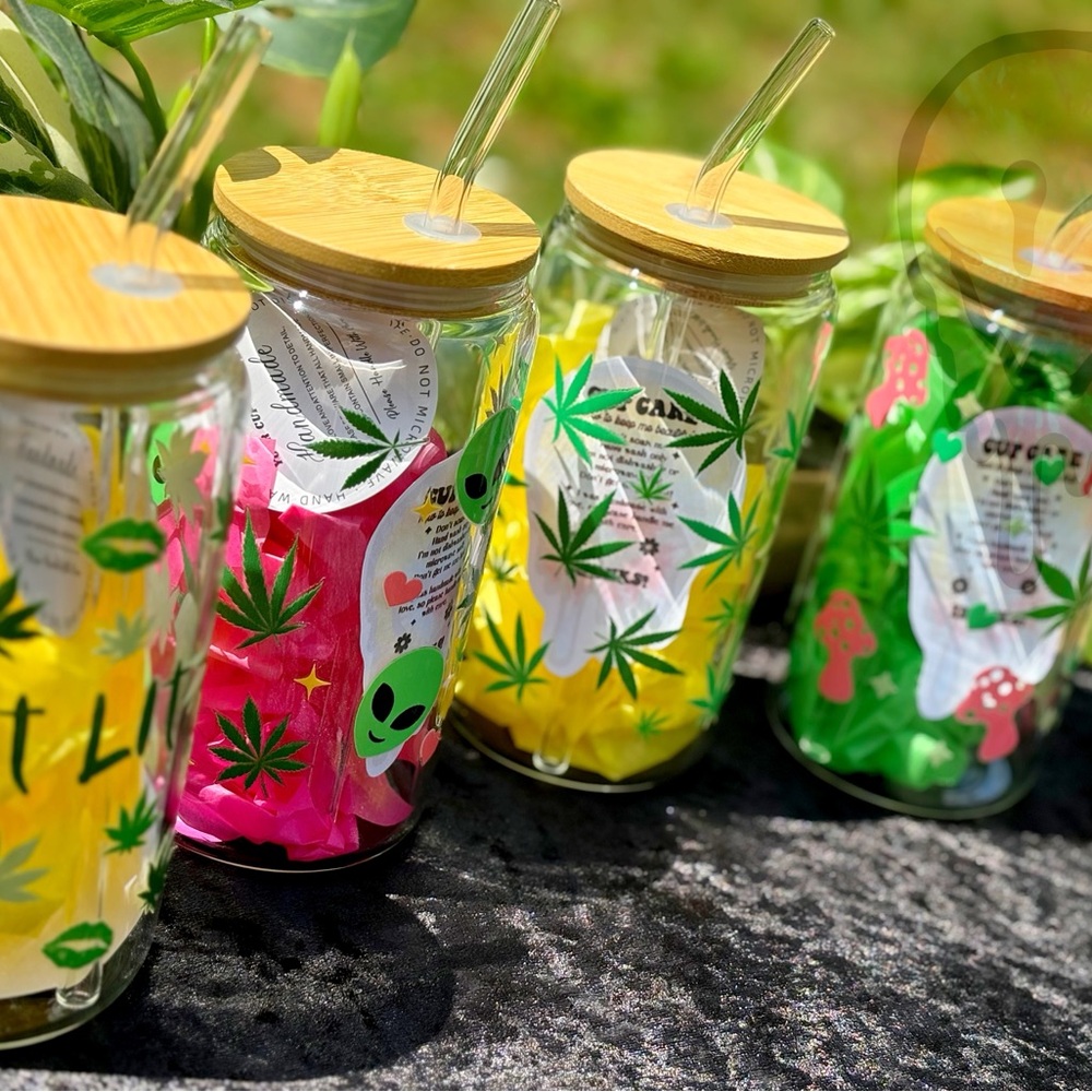 Handmade Glass 16 oz cups